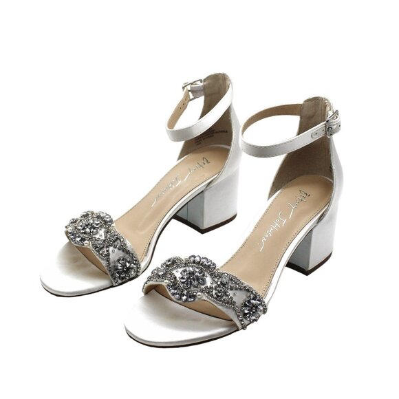 Betsey Johnson Mel Womens Rhinestone Block Heel Sandals - Picture 4 of 7